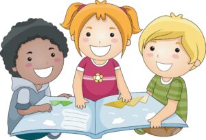 kids-reading-clipart-three-children-reading-a-book