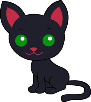 kitten-clipart-a-black-cat-with-green-eyes-sitting-down