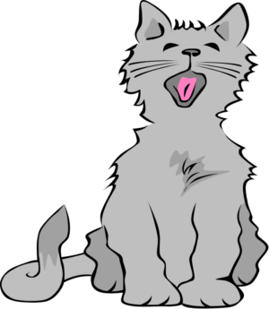 kitten-clipart-a-gray-cat-with-its-tongue-out