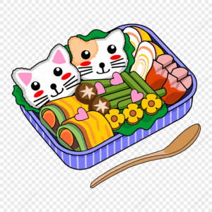 kitty-clipart-a-cartoon-cat-eating-food-clipart