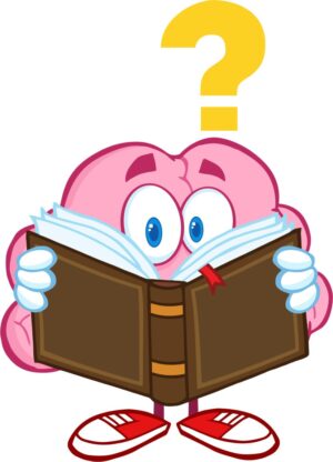 knowledge-clipart-a-brain-reading-book-with-question-mark